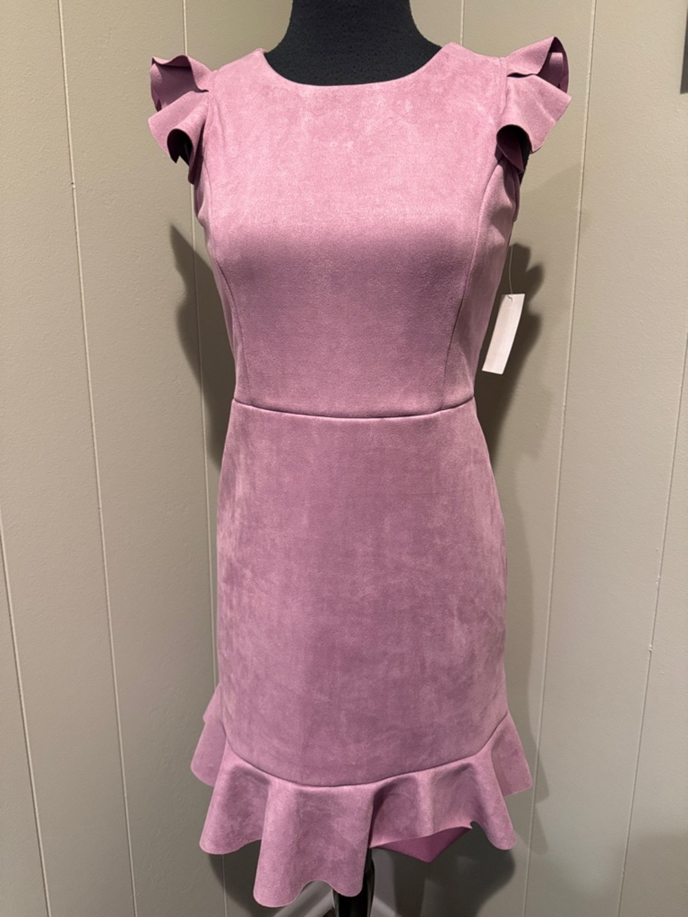 B40 Ava & Yelly Girls' 14 Dusty Rose Purple Ruffle Sleeve Formal Dress